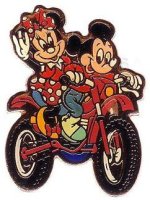 Mickey and Minnie on a Motorcycle