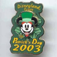 DL - Mickey - AP - Wearing Green Tophat - Four Leaf Clover - St. Patrick's Day 2003