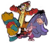 Pooh Tigger Eeyore and Piglet Winter scene