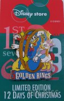 Japan - Donald and Daisy - 5 Golden Rings - Twelve Days of Christmas 2003 - Santa hat - JDS