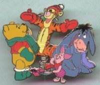 Pooh, Tigger, Eeyore & Piglet - Winter Scene (Silver)