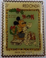 Redonda Stamp - Mickey Mouse and Chip 'n' Dale - Deck The Halls