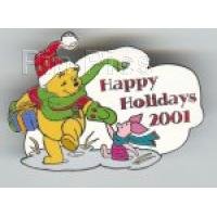 Disney Auctions - Pooh and Piglet Happy Holidays 2001 - Silver Prototype