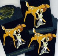 Disney Auctions - Bambi & Thumper Touching Noses - Artist Proof - 3 Pin Set