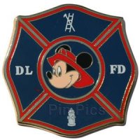 DLR - Mickey Mouse - Fireman Badge - Blue DL FD