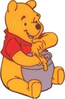 Winnie the Pooh Eating Honey from Hunny Pot