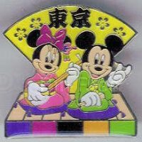 Mickey With Minnie Playing a Shamisen