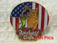 Rainforest Cafe U.S. Flag Maya & Cha Cha