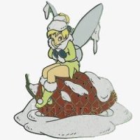 DS - Tinker Bell - AP - Sitting On a Pine Cone - Black