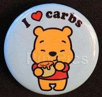 Button - Winnie the Pooh - I Love Carbs