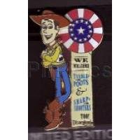 DLR - Woody - Frontierland Shootin' Exposition Sign - Surprise Pin