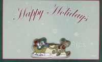 Mickey, Minnie Mouse - Happy Holidays - Greeting Card and Pin - Cast Exclusive