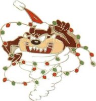 Tazmanian Devil in Tornado of Christmas Lights