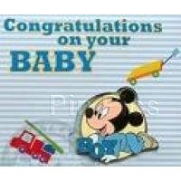 DLR - Baby Boy Congratulations Card - Mickey Mouse