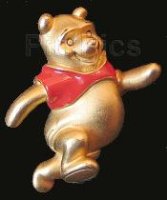 Pooh With Red Shirt Marching (Goldtone)