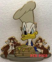 DS - Disney Shopping - Jumbo ''Three for Breakfast'' Chip an' Dale with Donald Duck Pin