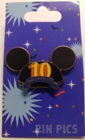 Mickey Ear Hat - 10 Years of Disney Pin Trading Ear Hat - Anniversary