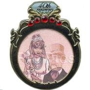 DLR - Haunted Mansion 40th Anniversary Event: Attic Bride with Groom #5 Lenticular Ring Pin