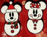 Mickey Mouse and Minnie Mouse as Snowmen