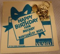 Montgomery Ward - Gold Mickey Face with Bow Tie 50