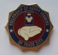 WDW - Trade City, USA - Disney Pin Celebration 2010 - Mini Trading Bag & Pins (Fellowship of Happy Traders of Trade City Only)