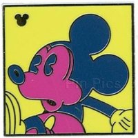 WDW - 2010 Hidden Mickey Completer Pin - Neon Mickey - Yellow