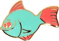 WDW - Living Seas Scuba Mickey Pin Set (Small Blue Fish with Pink Fins)