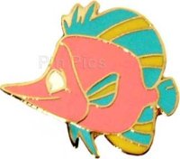 WDW - Living Seas Scuba Mickey Pin Set (Small Pink with Blue & Yellow Fish - Faces Left)