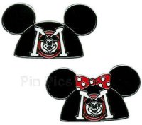 DLR - Retro Mickey Mouse and Minnie Mouse Ear Hats (2 Pin Set)