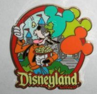 DLR - Goofy with Balloons and Eating Popcorn - Travel Promotional Pin