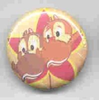 Button - Chip and Dale with Leaves - Cuties