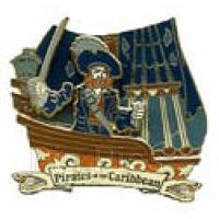 Artist Proof Pirates of the Caribbean - Attraction - Barbossa on Ship