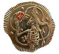 Artist Proof Pirates of the Caribbean - Gold Coin Pin with Ruby Stone