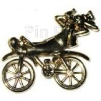 Goofy Lying Down on a Bicycle Goldtone