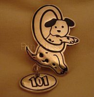 101 Dalmatian Dangle pin (sterling silver)