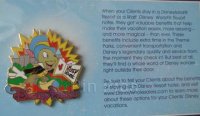 DLR - Free Gift Card - Travel Agent Promo Pin - Jiminy