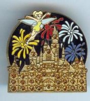 Japan - Tinker Bell - Golden Sleeping Beauty Castle at Night - TDR