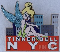 Tink sitting on Tinker Bell NYC Marquee