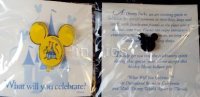 What Will You Celebrate Gift Pin Yellow Balloon with the Disney Parks Castle