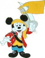 Classic Mickey Mouse as Pirate with Sword and Flag
