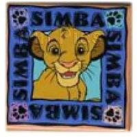 Button - Young Cub Simba from The Lion King Border with Paw Prints Design Badge