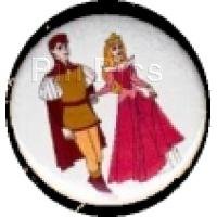 Button - Princess Aurora and Prince Phillip - Walking Hand In Hand - Sleeping Beauty
