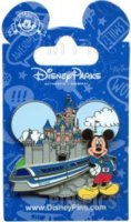 DLR - Mickey Mouse and Monorail with Sleeping Beauty Castle