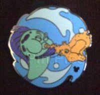 DL - Bass Fish - AP - Undersea Band - Hidden Mickey 2012 - Little Mermaid - Playing Saxophone - Blue and Green - ARTIST PROOF
