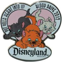 DLR - Cast Member 2012 Blood Drive (Marie, Berlioz, and Toulouse) Pin