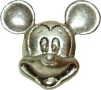 Silver-Color Half-Figural Mickey Face with Smile