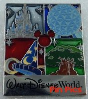 WDW - Walt Disney World Park Icons Stained Glass Logo