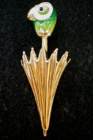 Mary Poppins Green Head Parrot Brooch/Pin