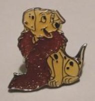 101 Dalmatian puppy with red glitter scarf