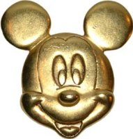 AAi - Satin Gold Smiling Mickey Mouse Head